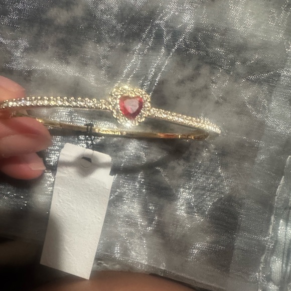 Givenchy Gold Bracelet with Red Heart Accent - Picture 2 of 3